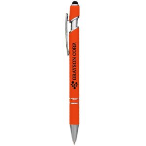 Positive Promotions 100 Coronado Soft-Touch Metal Stylus Pens - Full Color - Personalization Available