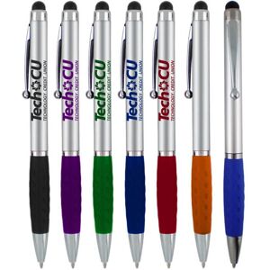 Positive Promotions 350 Jada Stylus Twist Pen Silver Barrel & Color Grip - Personalization Available