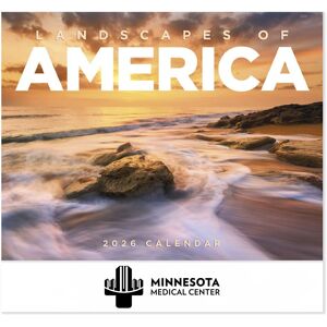 Positive Promotions 100 2026 Landscapes of America Stapled Wall Calendars - Personalization Available