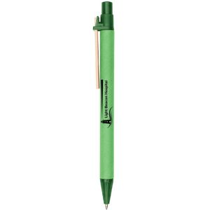 Positive Promotions 250 Colored Paper Barrel Pens With Wooden Clip - One-Color Personalization Available