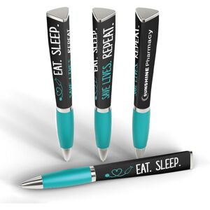 Positive Promotions 150 Eat. Sleep. Save Lives. Repeat. 3-Sided Pens - Full-Color Personalization Available