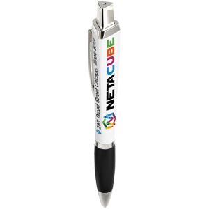 Positive Promotions 150 Satin Grip 3-Sided Retractable Pens With Clip - Full-Color Personalization Available