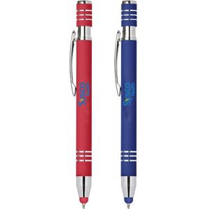 Positive Promotions 100 Marin Soft Stylus Pens with Antimicrobial Additive - Full Color Personalization Available