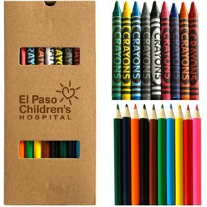 Positive Promotions 150 19 Piece Crayon and Pencil Sets - Personalization Available