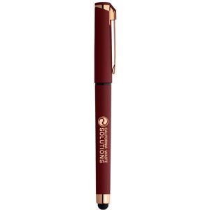 Positive Promotions 250 Bali Rubberized Gel-Ink Stylus Pens With Removable Cap (Rose-Gold Accented Colors) - One-Color Personalization Available