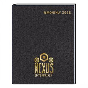 Positive Promotions 100 2026 Ruled Monthly Stitched Desk Planners - Personalization Available