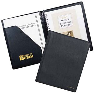 Positive Promotions 12 2026 Executive Weekly Planners With Pocket - Personalization Available