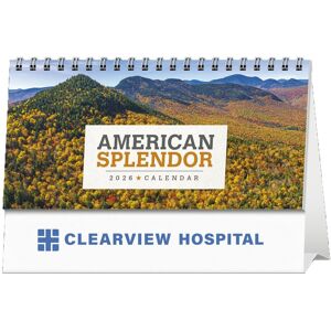 Positive Promotions 100 2026 American Splendor Desk Calendars - Personalization Available