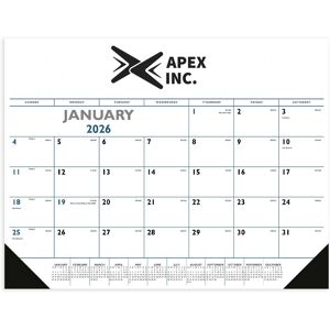 Positive Promotions 50 2026 Desk Pad Calendars With Vinyl Corners - Personalization Available