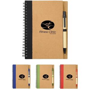 Positive Promotions 150 Recycled Spiral Books with Pen - One-Color Personalization Available