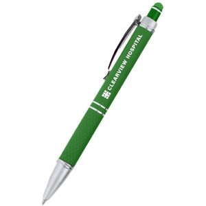 Positive Promotions 100 Quilted Grip Soft-Touch Metal Stylus Pens With Chrome Accents - One-Color Personalization Available