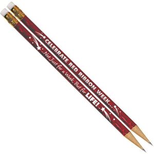 Positive Promotions Celebrate Red Ribbon Week... Red Sparkle Foil Pencil - Pack of 100