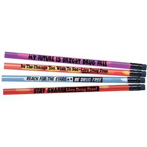 Positive Promotions Drug-Free Theme Heat-Sensitive Pencil Assortment - Pack of 100