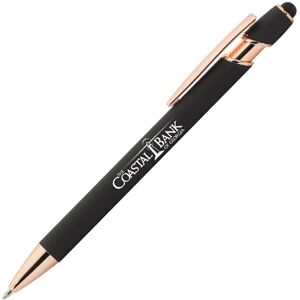 Positive Promotions 100 Black/Rose-Gold Stylus Pens - One-Color Personalization Available