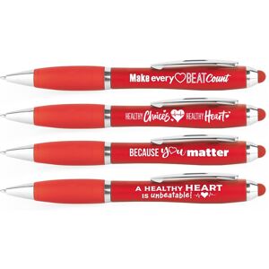 Positive Promotions Heart Health Awareness Pen Assortment - Pack of 100
