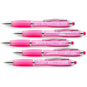 Positive Promotions Breast Cancer Awareness Azalea Stylus Pen Assortment - Pack of 25