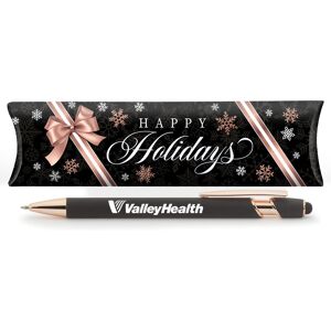 Positive Promotions 100 Black/Rose-Gold Stylus Pen In Holiday Gift Boxes - Personalization Available
