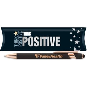 Positive Promotions 100 Think Positive Black/Rose-Gold Stylus Pens - One-Color Personalization Available