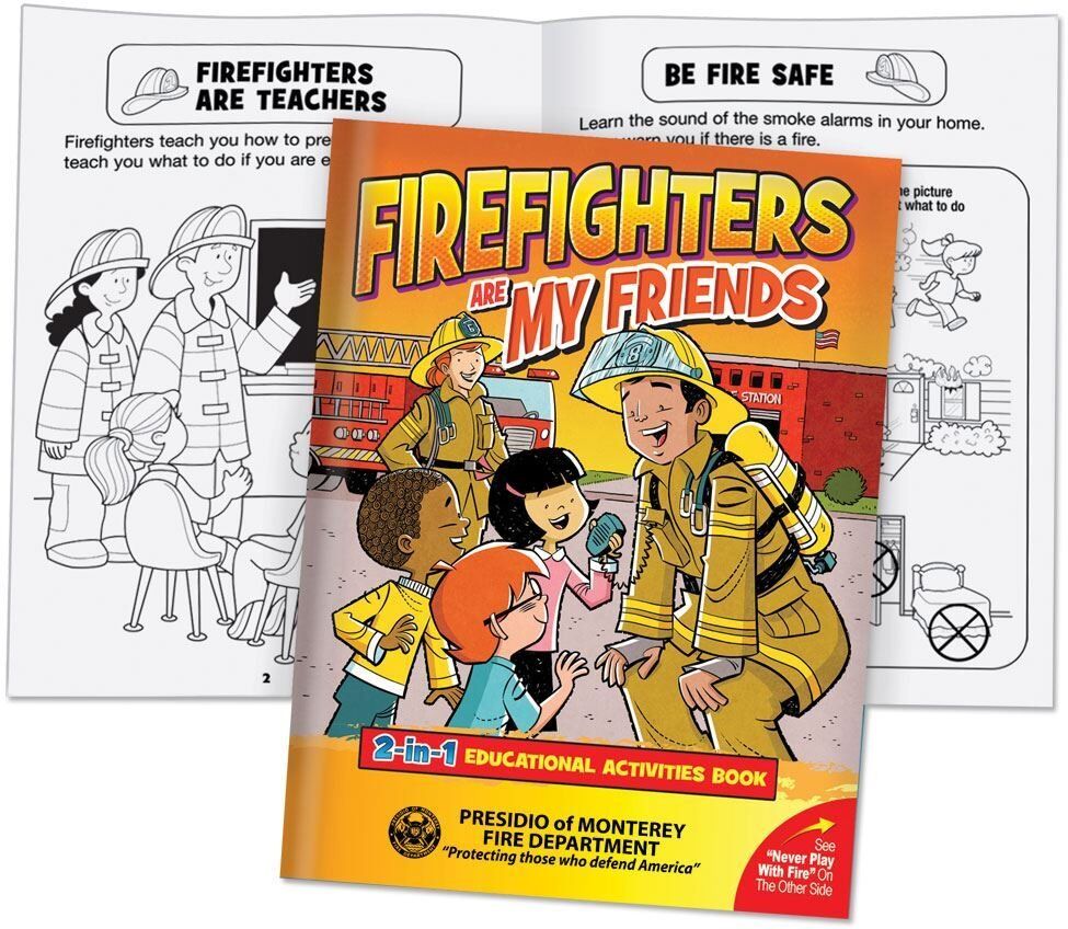 Positive Promotions 100 Firefighters Are My Friends/Never Play With Fire 2-in-1 Educational Activities Books - Personalization Available