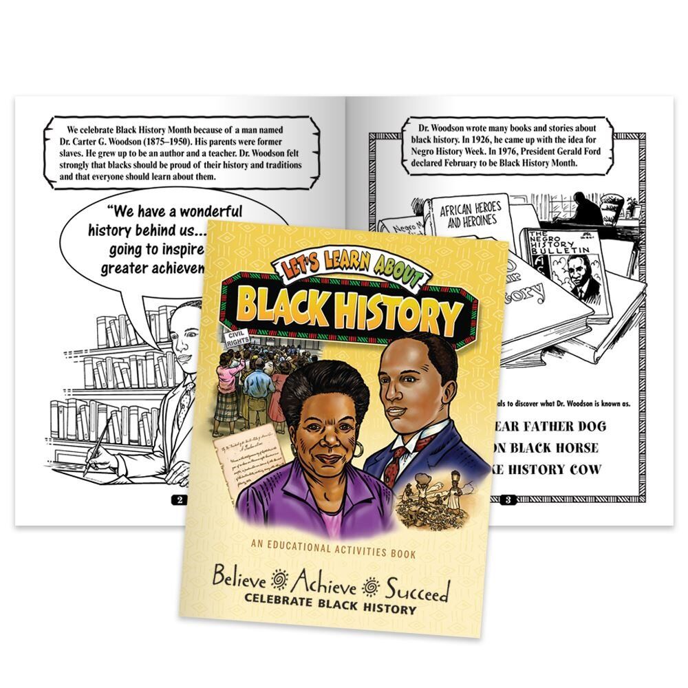 Positive Promotions Let's Learn About Black History Educational Activities Book - Pack of 50