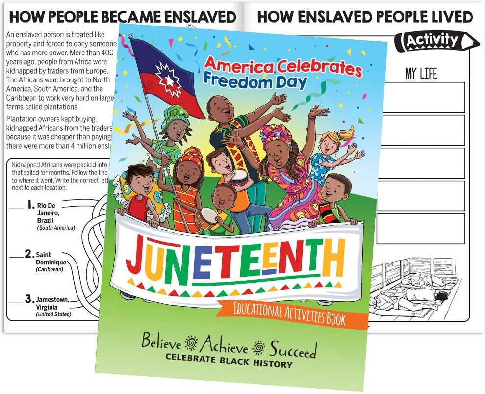 Positive Promotions Juneteenth: America Celebrates Freedom Day Educational Activities Book - Pack of 50