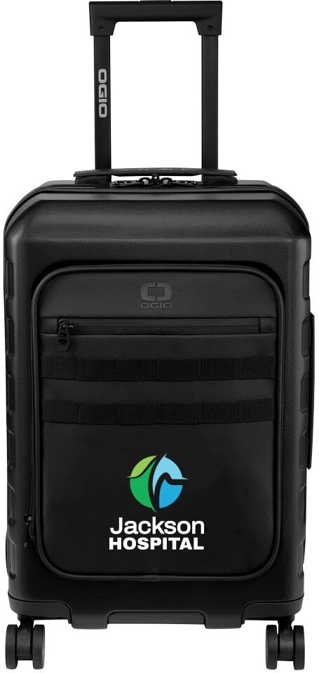 Positive Promotions OGIO® Utilitarian Hard Shell Carry-On Spinner Rolling Luggage - Embroidered Personalization Available