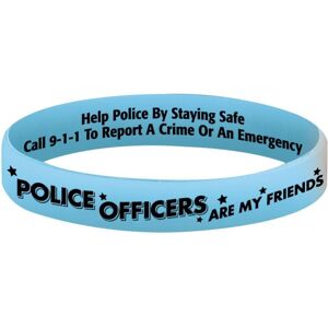 Positive Promotions Police Officers Are My Friends Glow-In-The-Dark 2-Sided Silicone Awareness Bracelets - Pack of 25