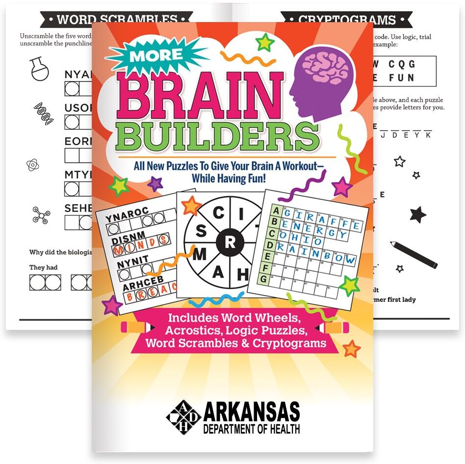 Positive Promotions 100 More Brain Builders Puzzle Books for Adults of All Ages - Personalization Available