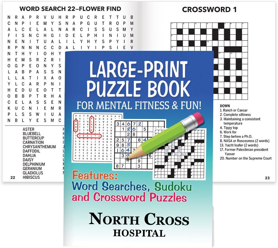 Positive Promotions 25 Large-Print Puzzle Books For Mental Fitness & Fun! - Personalization Available