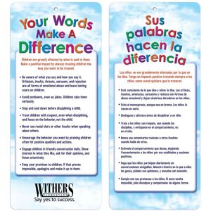 Positive Promotions 200 Your Words Make A Difference Two-Sided English/Spanish Glancers - Personalization Available