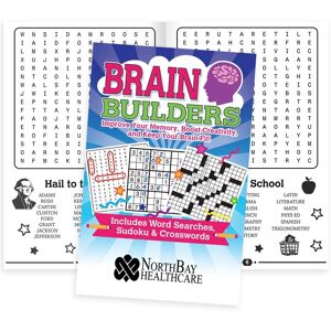 Positive Promotions 100 Brain Builders Puzzle Books For Adults Of All Ages - Personalization Available