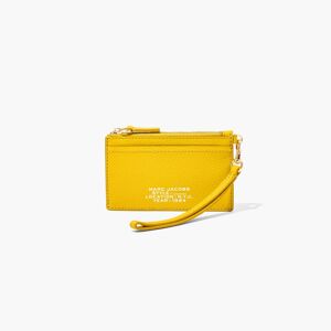 MARC JACOBS The Leather Top Zip Wristlet Bag in Sun