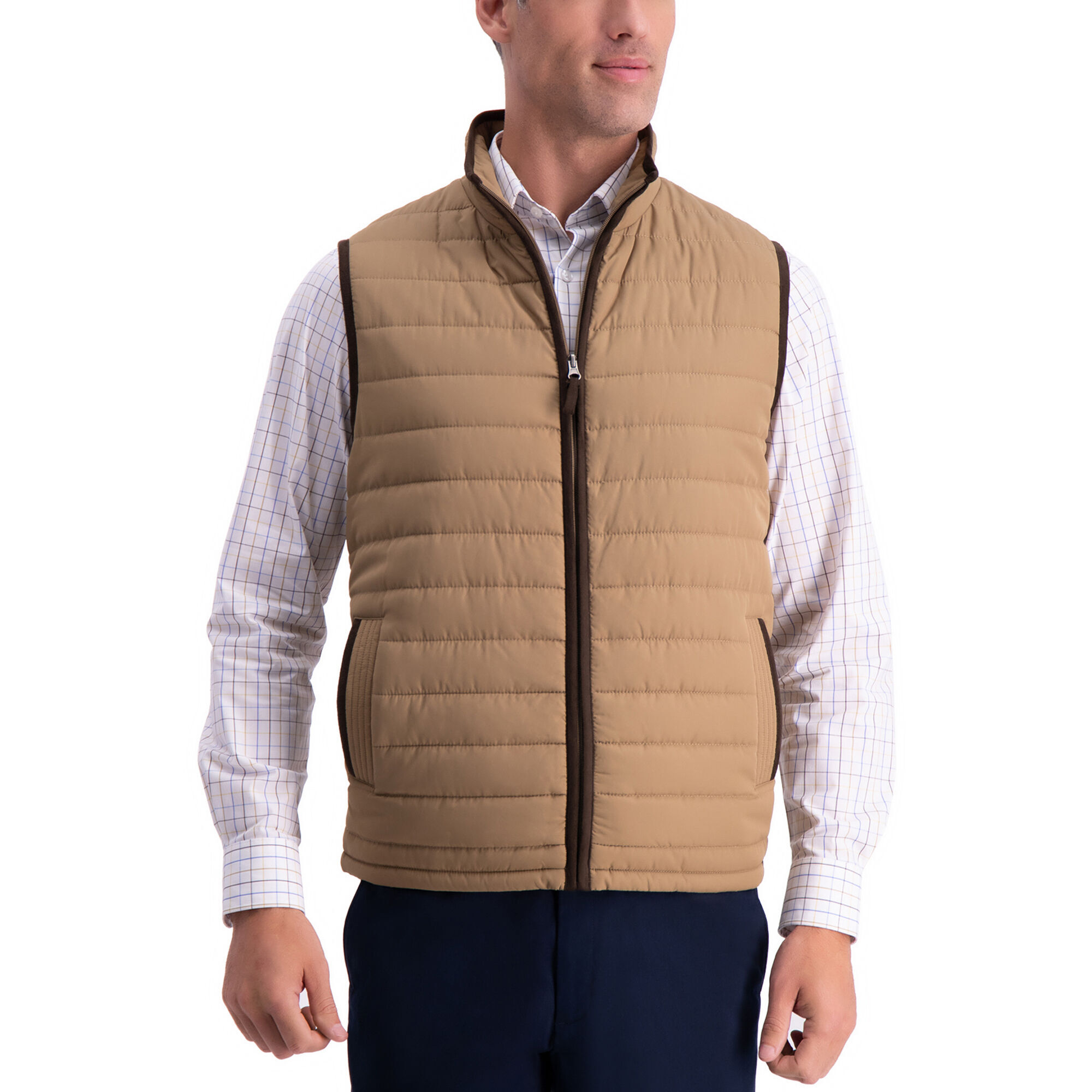 Haggar Channel Quilted Vest Medium Beige XL