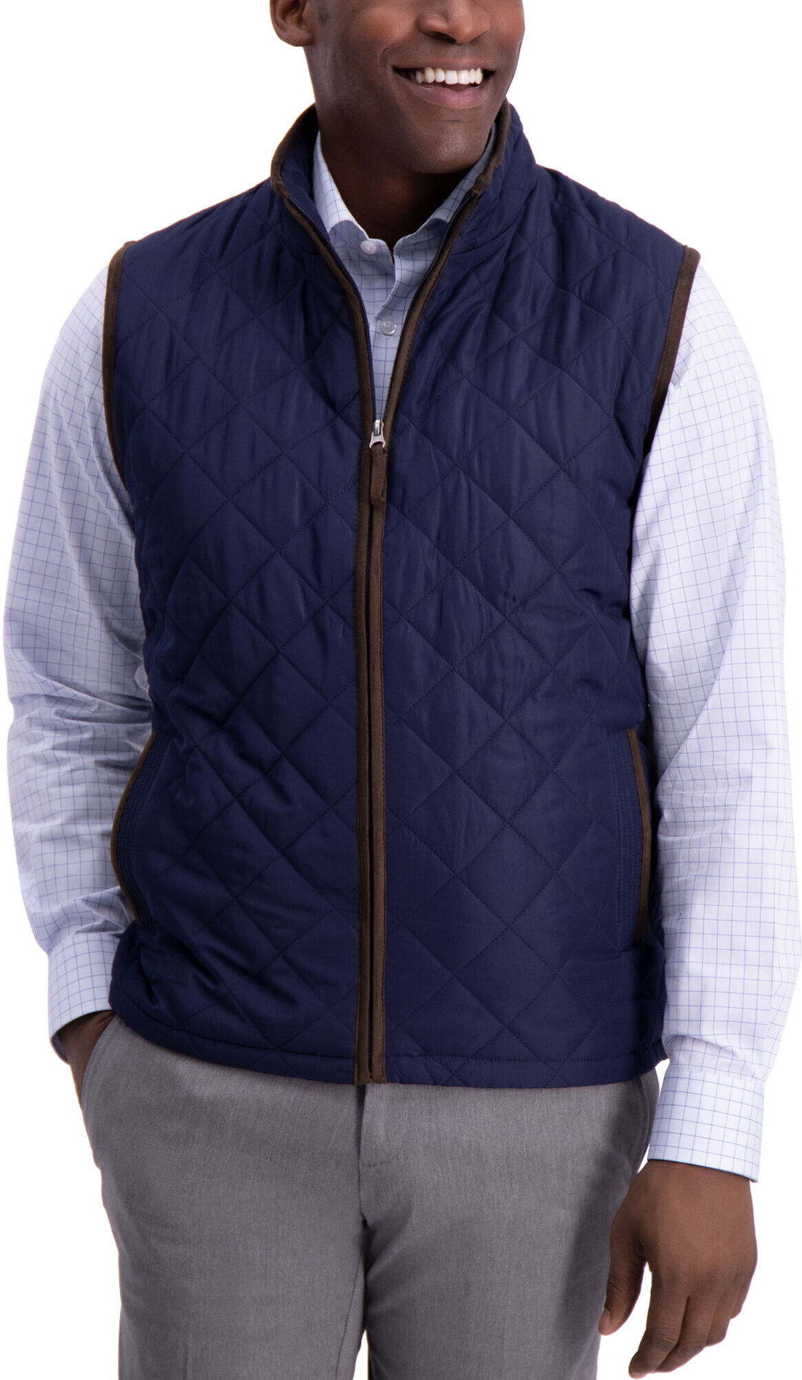 Haggar Diamond Quilted Vest Midnight XL