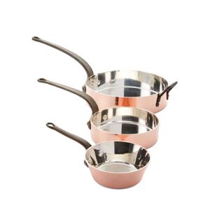 Duparquet Copper Cookware Solid Copper Silver-Lined Pans, Set of 3