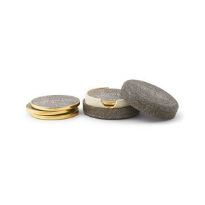AERIN 4 Embossed Faux-Shagreen Coasters