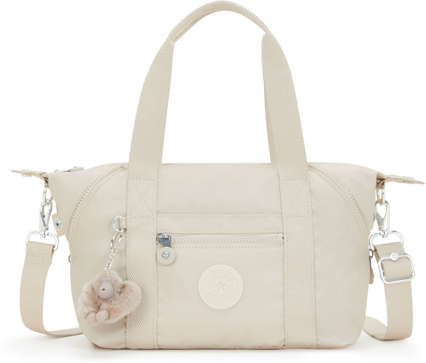 Kipling Art Mini Metallic Shoulder Bag Beige Pearl