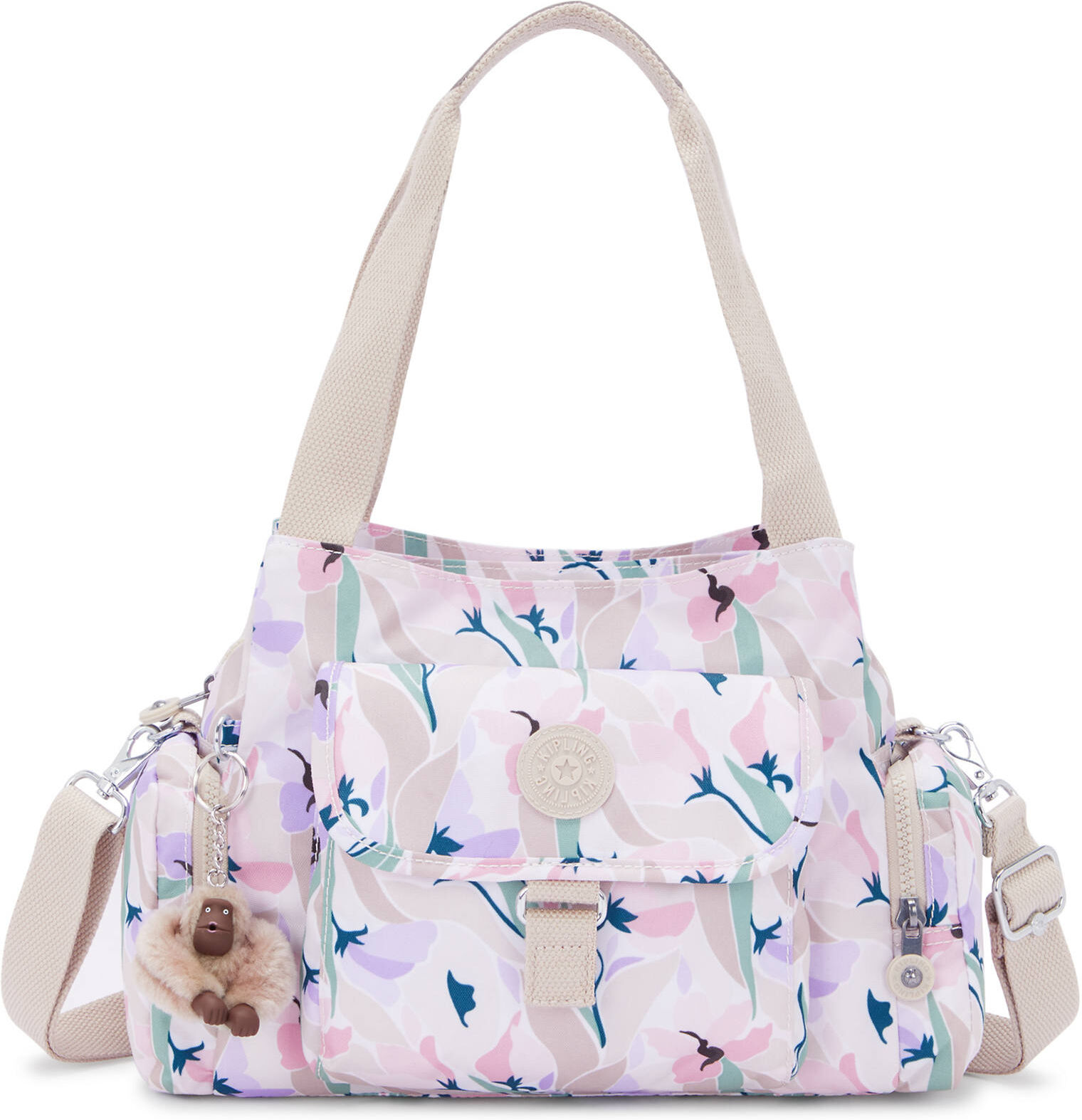 Kipling Felix Large Printed Handbag Floral Mosaic