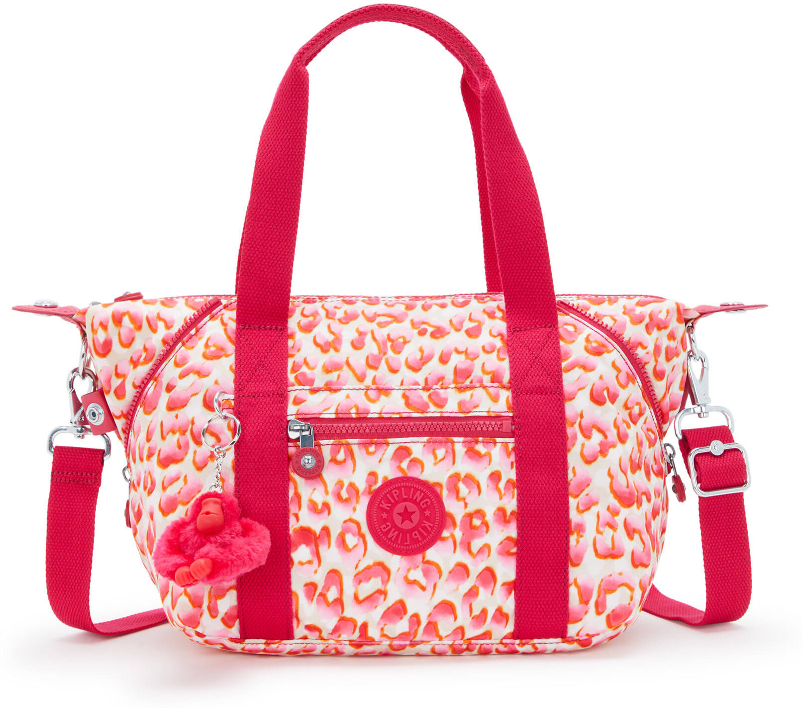 Kipling Art Mini Printed Shoulder Bag Pink Cheetah