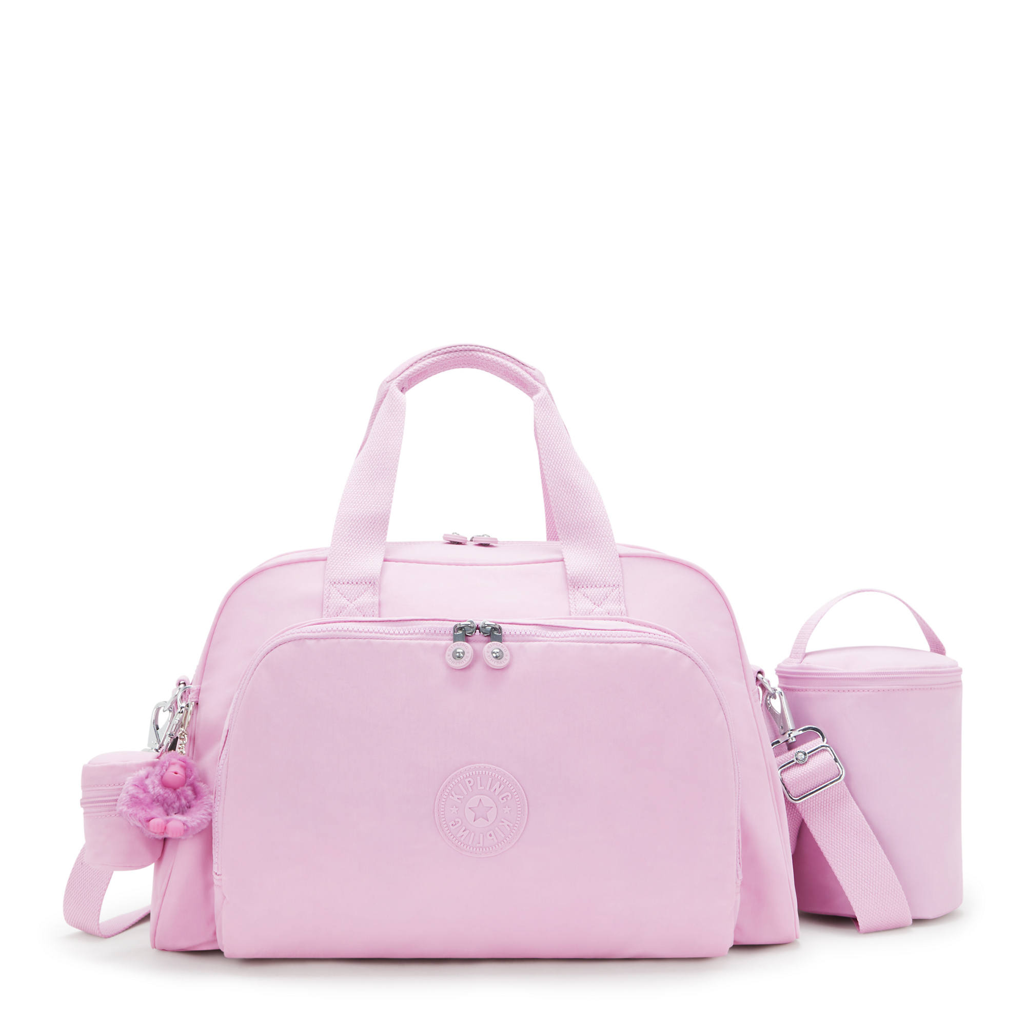 Kipling Camama Diaper Bag Blooming Pink Crinkle nylon