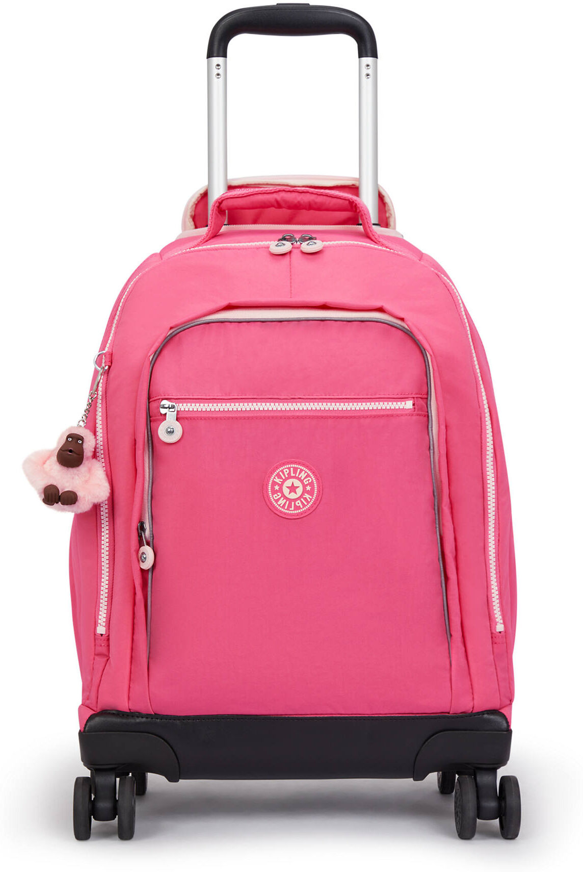 Kipling New Zea 15" Laptop Rolling Backpack Happy Pink Combo