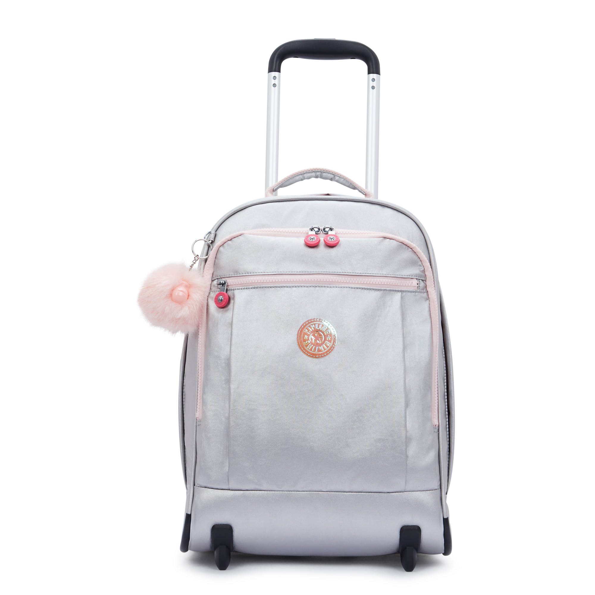 Kipling Gaze Large Metallic Rolling Backpack Ice Silver Metallic