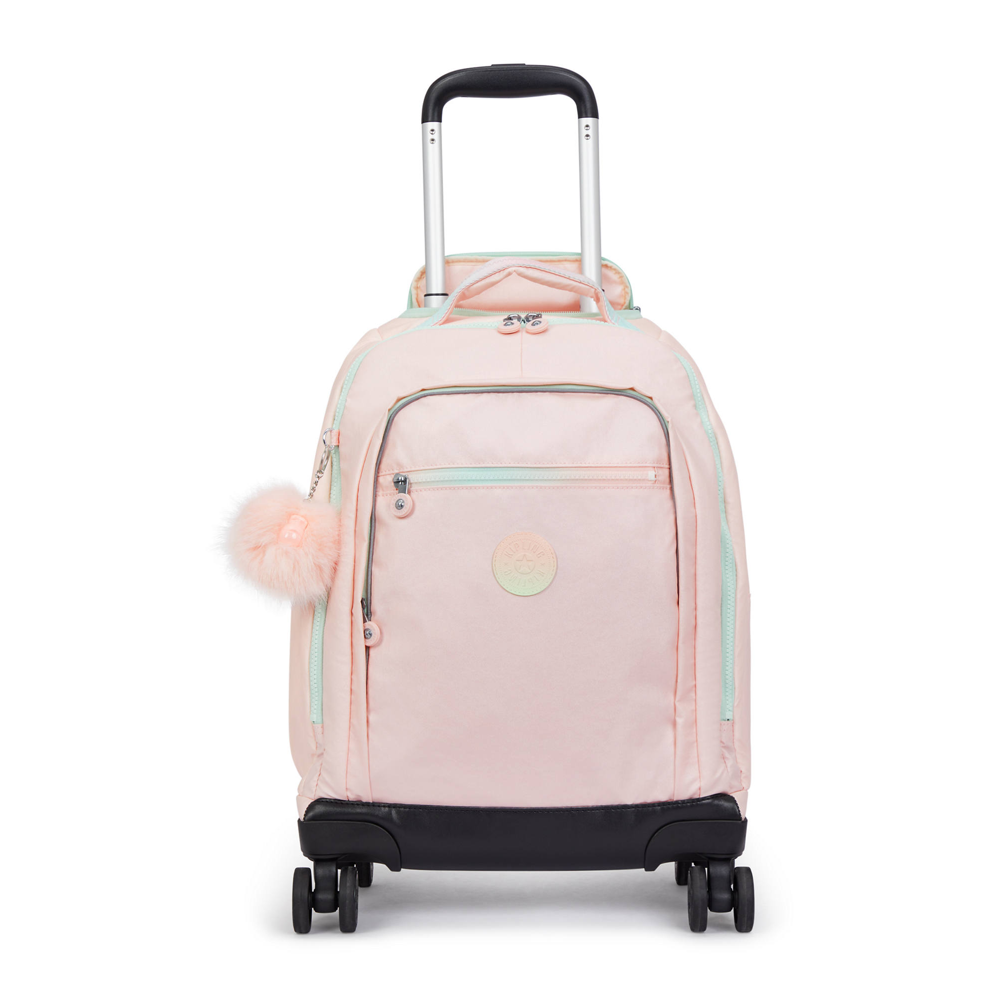 Kipling New Zea Metallic 15" Laptop Rolling Backpack Blush Metallic