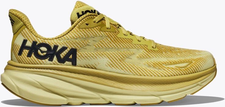 Hoka One HOKA Men's Clifton 9 Shoes in Golden Lichen/Celery Root, Size 12