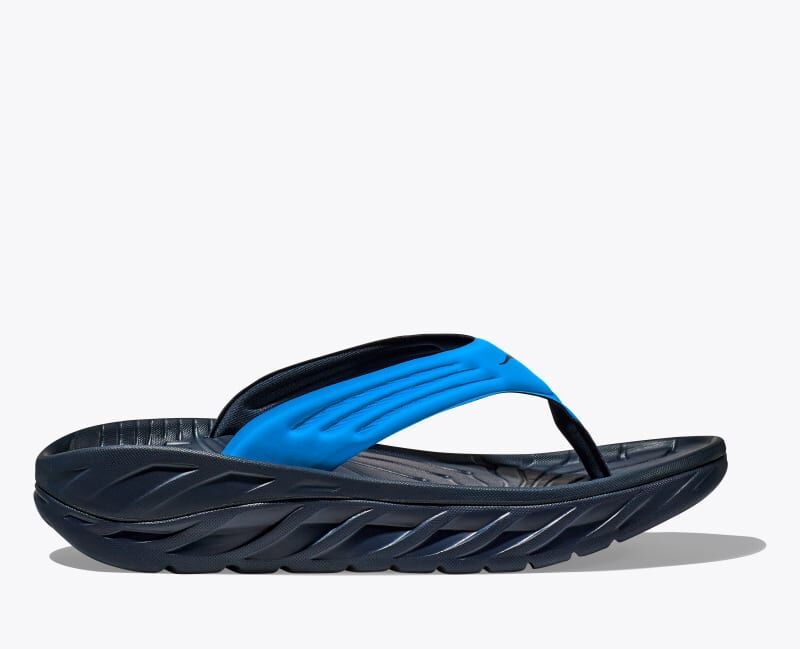Hoka One HOKA Men's ORA Recovery Flip Shoes in Blue/White, Size 12