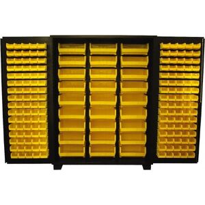 Jamco 187 Bin Storage Cabinet - Steel, 60" Wide x 24" Deep x 78" High, Black   Part #DP260-BL