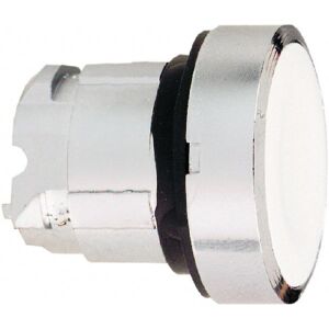 Schneider Electric 22mm Mount Hole, Flush, Pushbutton Switch Only - Round, White Pushbutton, Maintained (MA)   Part #ZB4BH01