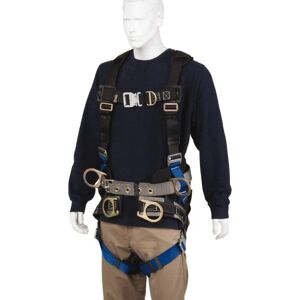 PRO-SAFE 350 Lb Capacity, Size XL, Full Body Construction Safety Harness - Polyester, Front D-Ring, Side D-Ring, Quick Connect Leg Strap, Quick