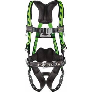 Miller 400 Lb Capacity, Size L/XL, Full Body AirCore Construction Safety Harness - Polyester, Side D-Ring, Tongue Buckle Leg Strap, Quick Connect