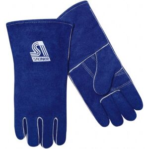 Steiner Welding Gloves: Size Large, Cowhide Leather, Stick Welding Application - Blue, 13" OAL   Part #02509F-L